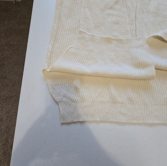 Hirsch + Timber Ivory Linen Blend Knit Cardigan Women's Large NWOT - Picture 8 of 9
